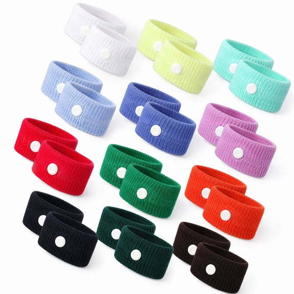 Stcellnmex Motion Sickness Bands Nausea Relief Wristbands for Kids Adults Car Pregnancy Travel Multicolor 12 Pairs