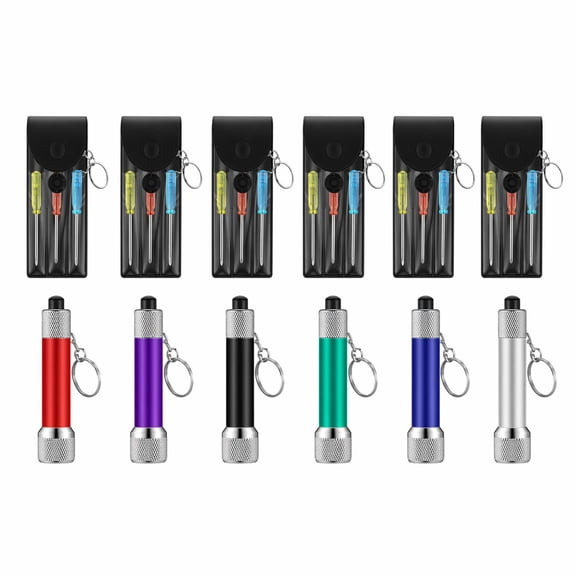 Stcellnmex Multicolor Mini LED Flashlight Screwdriver Keychain Set Adult Tool Gift For Father Husband Neighbor Prize Favors 6 Pcs