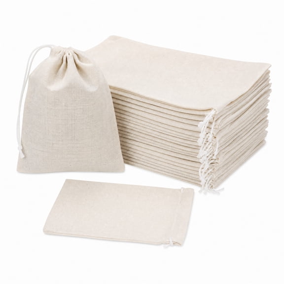Stcellnmex Muslin Drawstring Cotton Bags Reusable Sachet Pouch for Gift Party Home Supplies 5 x 7 Inch 20 Pack
