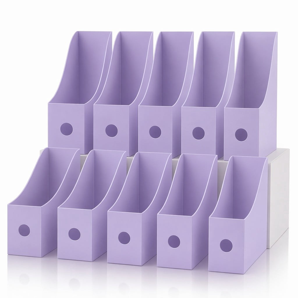 Stcellnmex Purple Plastic Magazine File Storage Organizer Holders ...