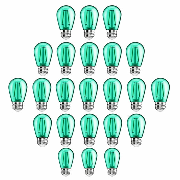 Stcellnmex S14 Green LED Light Bulbs 2 Watt E26 Base Colored Replacement Bulbs Indoor Outdoor Patio Porch Bistro Decor 50 Pcs