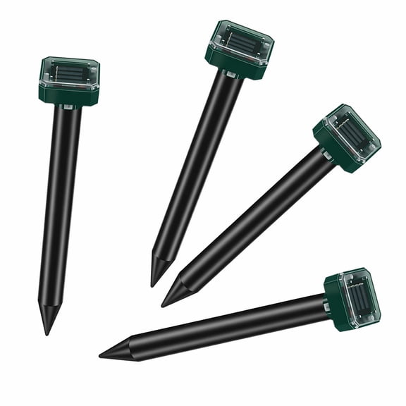 Stcellnmex Small Solar Ultrasonic Mole Repeller Waterproof Outdoor Yard Garden Rodent Snake Repellent Stakes 4 Pcs