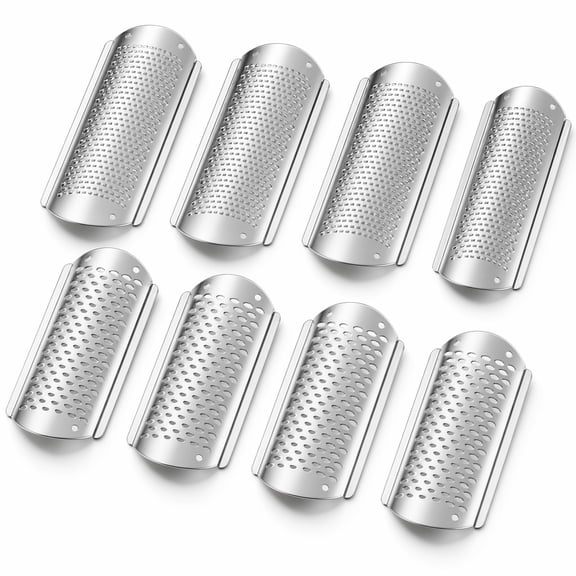 Stcellnmex Stainless Steel Foot File Replacement Blades Two Hole Styles Callus Remover Pedicure Tool For Detachable Foot Grater 8 Pack