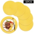 thumbnail image 1 of Wowhub 15" PP Woven Round Placemats - Set of 6 - Yellow - Made with High-Quality PP Material, 1 of 6