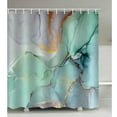 thumbnail image 1 of Stcomart Jade Ink wash painting Shower Curtain Set Green Fabric Shower Curtain For Bathroom, 72x72, 1 of 7