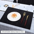 thumbnail image 1 of Stcomart Set of 4 Black Vinyl Placemats - 12 x 18 Inches Washable PVC Table Mats for Dining Room Kitchen, 1 of 8