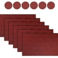 thumbnail image 1 of Stcomart Set of 6 Burgundy Vinyl Placemats - 12 x 18 Inches Washable PVC Table Mats for Dining Room Kitchen, 1 of 7