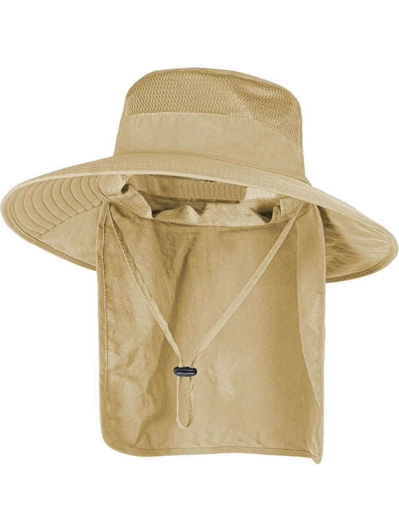Breathable UPF 50+ Fishing & Safari Hat with Wide Brim and Protective Neck Flap for Extended Sun Exposure