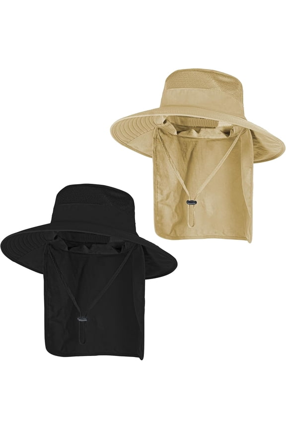 Breathable UPF 50+ Fishing & Safari Hat with Wide Brim and Protective Neck Flap for Extended Sun Exposure