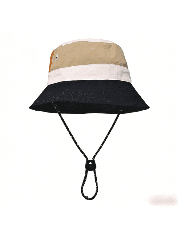 Quick-Dry Kids Bucket Hat with UPF 50+ Sun Protection. Colorful patchwork design for boys and girls ages 8-15. Perfect for beach and summer outdoor play.