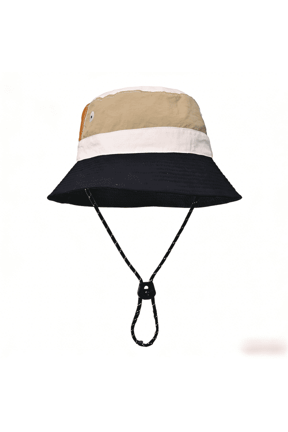 Quick-Dry Kids Bucket Hat with UPF 50+ Sun Protection. Colorful patchwork design for boys and girls ages 8-15. Perfect for beach and summer outdoor play.