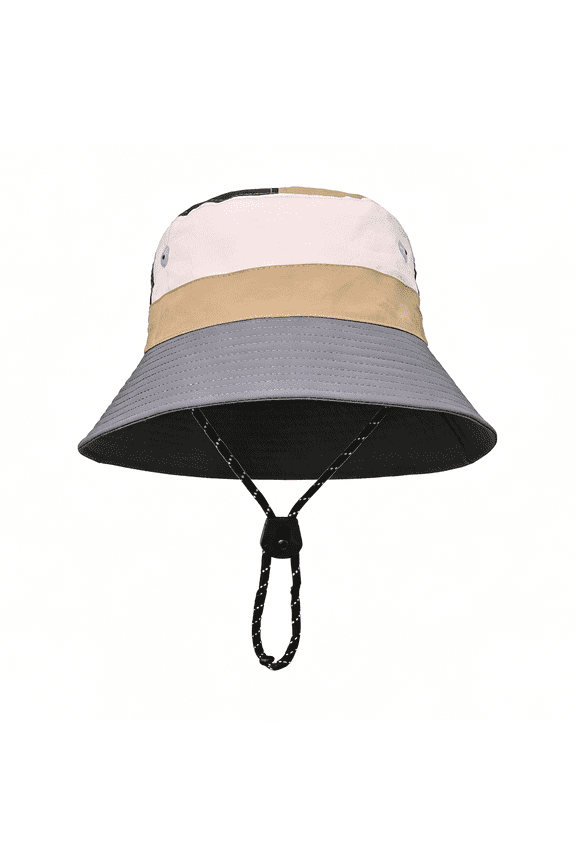Quick-Dry Kids Bucket Hat with UPF 50+ Sun Protection. Colorful patchwork design for boys and girls ages 8-15. Perfect for beach and summer outdoor play.