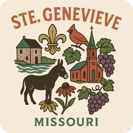 Ste. Genevieve Missouri Keepsakes Souvenir Vinyl Sticker – Destination Travel Keepsake Collectible (3-Inches Wide)