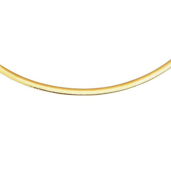 Ste. Silver 14k-Flashed Gold 5.0mm One Side Gold-Flashed Gold Reverse Side Omega Necklace Pear 16 In