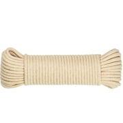 steadmax 100 ft Natural Cotton All-Purpose Clothesline Rope, Off-White, 1 Pack