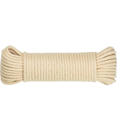 steadmax 100 ft Natural Cotton All-Purpose Clothesline Rope, Off-White (1 Pack)