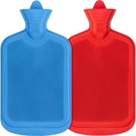 SteadMax Rubber Hot Water Bottles, 2L (68 oz), Random Colors, 2 Pack