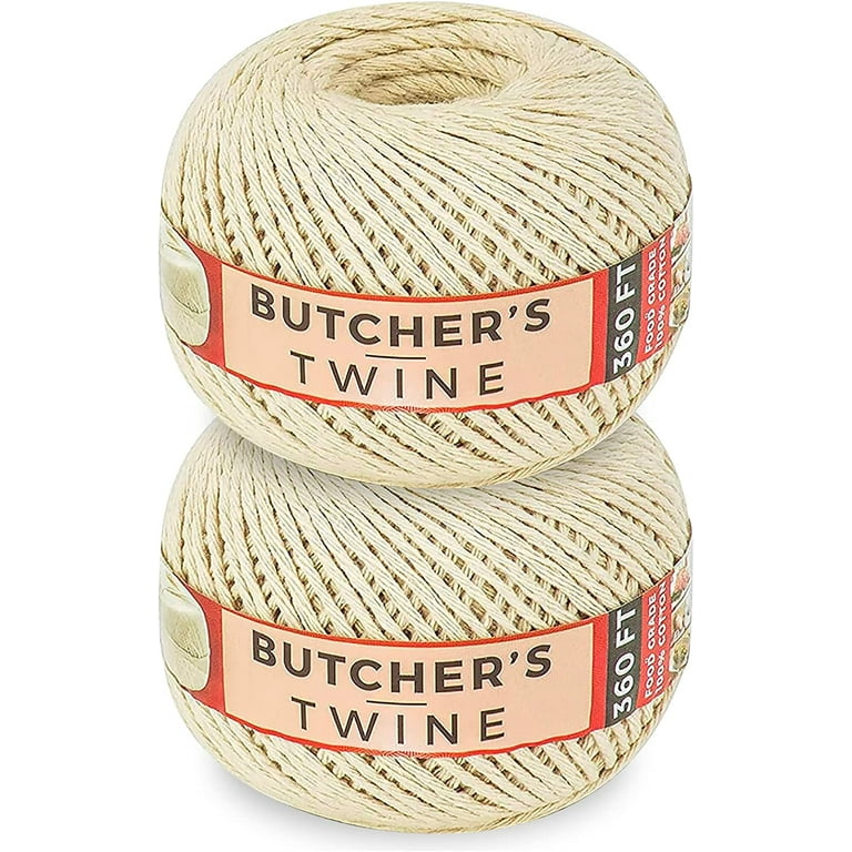 Steadmax Cooking Twine, 100% Natural Cotton Food Grade Baker’s Twine, Durable Meat and Vegetable Tie, Easy Dispensing, Total of 720 ft (2 Pack)