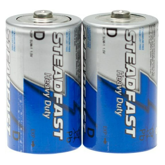 Steadfast Heavy Duty D Batteries Mercury and Cadmium Free 2pc Set
