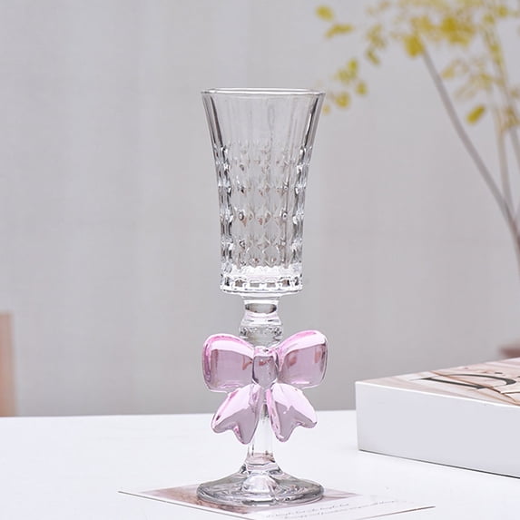 Steadier Wedding Toasts SomWiBe Bow Champagne Flute Glass, French Crystal Stemware for Engagements and Bridal Showers