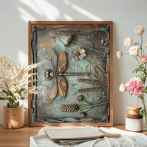 Steadlien Waterproof Metal Wall Art Decor Rustic Iron Sheet Painting for Living Room Bedroom Office Indoor Outdoor Decoration Vintage Style Hanging Artwork with Sun Protection
