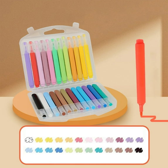 Steadline 12&24&36 Colors Dual Tip Acrylic Paint Markers,Fine Tip and Brush Tip Permanent Acrylic Paint Pens For Rock Painting,Canvas,Glass,Ceramic,Fabric,Scrapbook,Art Painting Supplies Kit