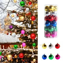 Steadline 24 Piece Shatterproof Christmas Ball Ornaments - Plastic Tree Decorations for Indoor Outdoor Holiday Display - Colorful Hanging Baubles for Seasonal Celebration