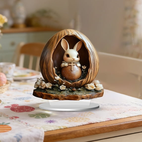 Steadline 2D Printed Acrylic Easter Holiday Ornament Decoration,Flat Surface Wall Art Home Decor for Desktop Bookshelf Living Room Bedroom Classroom Spring Festival Party Centerpiece