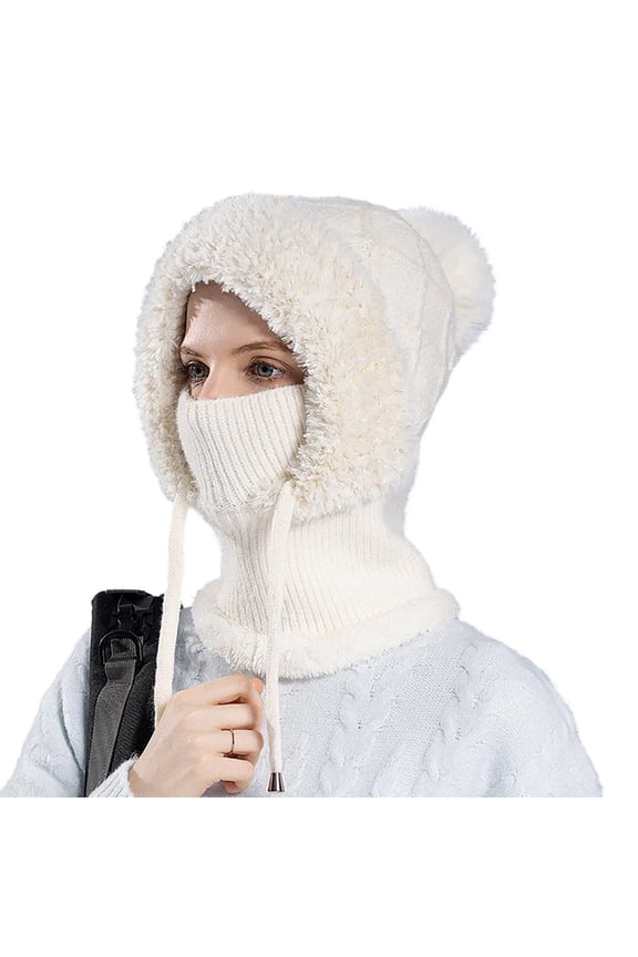 3-in-1 Winter Knit Hat Scarf Mask Set for Women - Fleece Lined Warm Ski Accessories for Cold Weather Outdoor Activities and Snow Sports