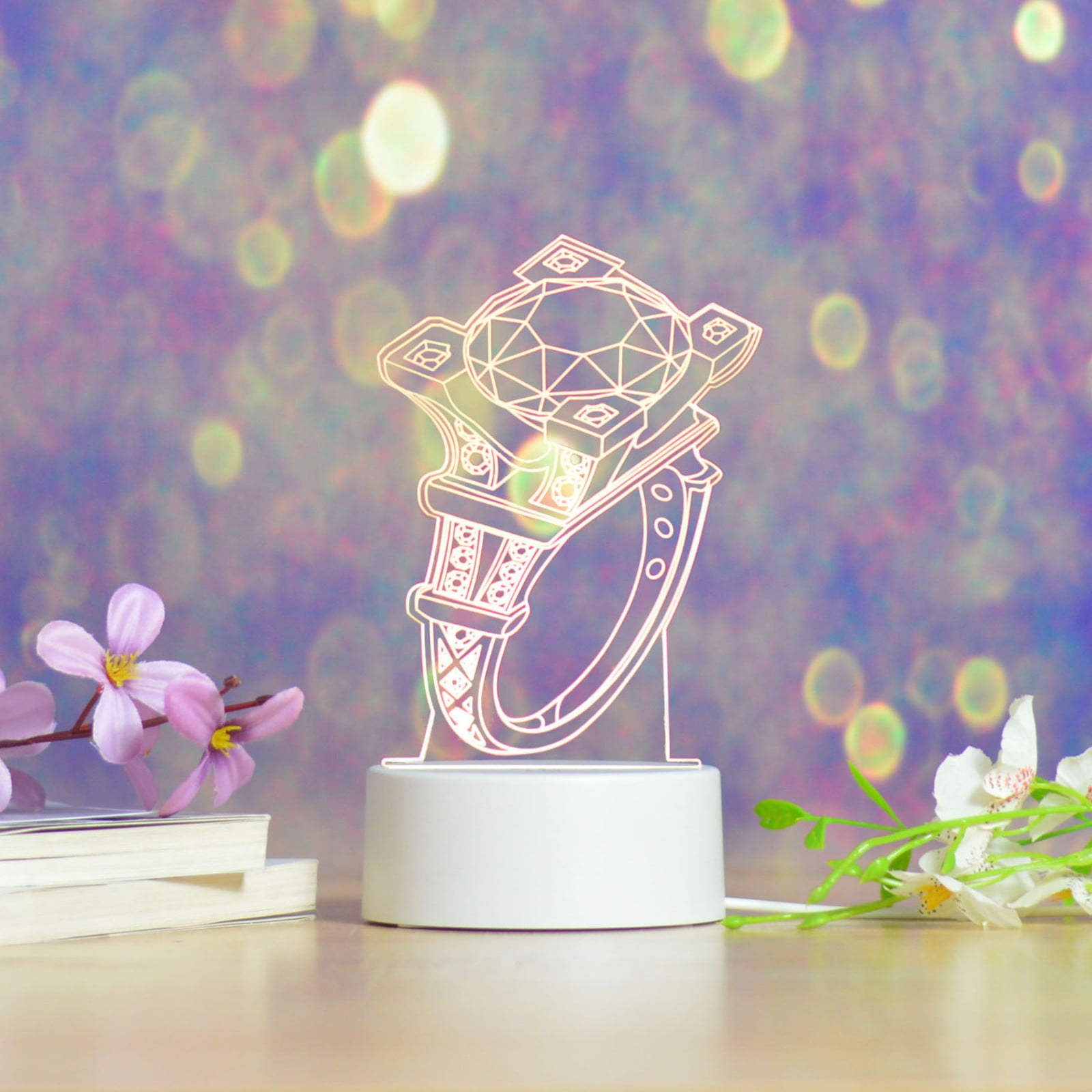 Steadline 3D Acrylic Table Lamp Romantic Valentine's Day Decor for ...