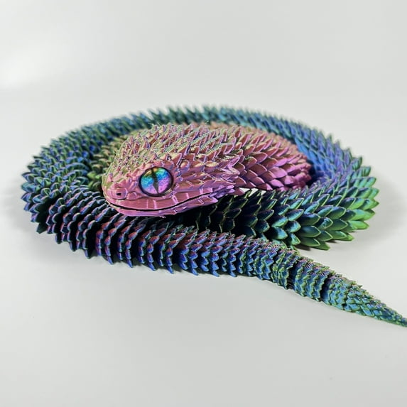 Steadline 3D Printed Articulated Snake Model with Flexible Joints for Home Decor Collectible Display Piece Poseable Reptile Figure Gift Idea