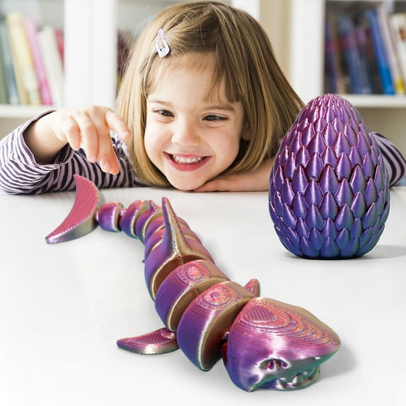 Steadline 3D Printed Shark Model with Movable Joints Realistic Detailed Design Includes Teeth and Egg for Display Collection Educational Gift Idea for Life Enthusiasts and Desktop Decoration