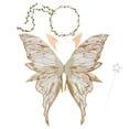 thumbnail image 1 of Steadline 4-Piece Fairy Costume Accessory Set, Butterfly Wings with Headband, Ear Tips and Magic Wand, Lightweight Party Prop for Halloween and Themed Dress-Up(Gold), 1 of 8
