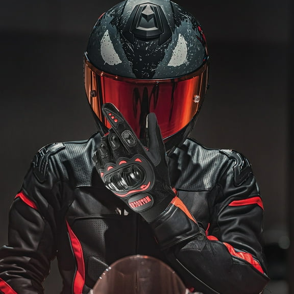 Steadline All-Season Motorcycle Riding Gloves with Touchscreen Fingers - Anti-Slip Reinforced Palm for Better Grip - Breathable Mesh Design for Comfortable Long Distance Riding