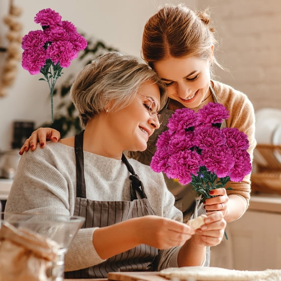 Steadline Artificial Carnation Flower Bouquet with Vibrant Colors - Long Lasting Home Decor Centerpiece for Mother's Day and Special Occasions Featuring Realistic Design