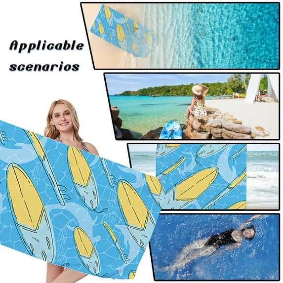 Steadline Beach Towel Microfiber Beach Towels Sand Free Quick Dry Lightweight Travel Towels Summer 59.1×27.6 inch Beach Towels for Adults Women Men Teen Beach Essentials Accessories