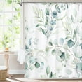thumbnail image 1 of Steadline Botanical Shower Curtain Watercolor Eucalyptus Print Polyester Fabric Bathroom Decor with 12 Hooks Water Repellent Machine Washable Modern Home Decor, 1 of 8