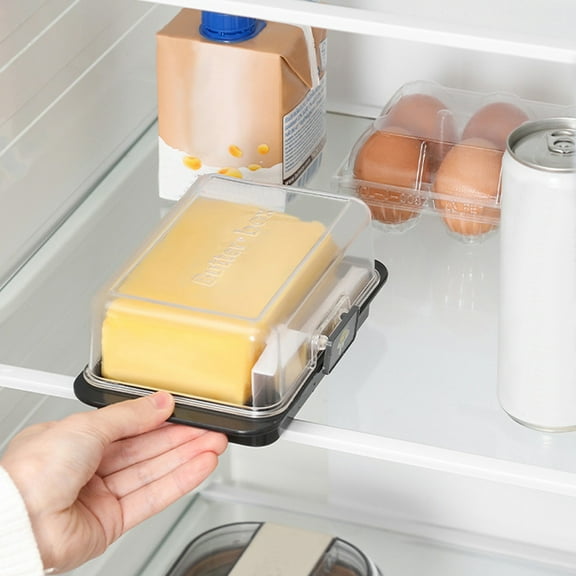 Steadline Butter Keeper Storage Container with Dividers Airtight Sealed Box for Cheese and Food Slicing Organizer Large Capacity Kitchen Essentials with Measured Spoon for Fresh Preservation