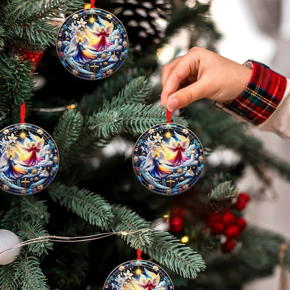 Steadline Christmas Angel Acrylic Hanging Ornaments - Colorful Holiday Tree Decorations - Festive Seasonal Home Accents - Unique Gift Ideas - Car Mirror Refrigerator Door Decor