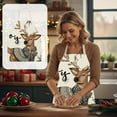 thumbnail image 1 of Steadline Christmas Themed Apron 47x38cm Polyester Kitchen Wear with Santa Tree Snowman Designs Holiday Cooking Protective Gear for Women Men, 1 of 6