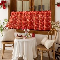 Steadline Christmas Themed Window Curtain - Elegant Polyester Holiday Decor for Living Room and Bedroom - Festive Seasonal Home Textile with Tree Print Design