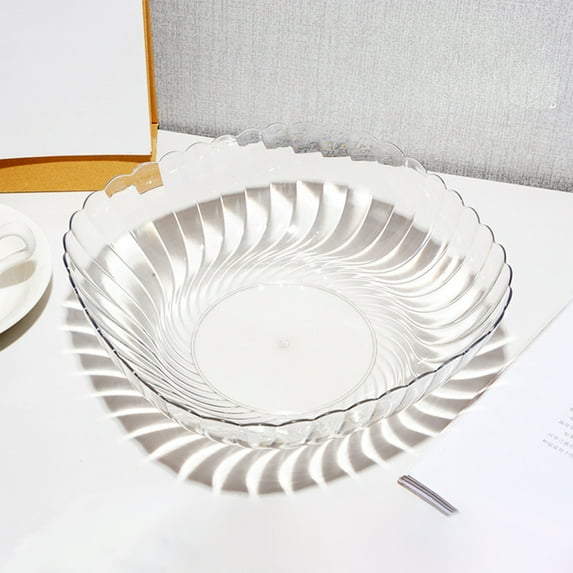 Steadline Clear Plastic Fruit Bowl Set of 2 Lightweight Modern Serving Bowl for Kitchen Counter,Dining Table Centerpiece,Party Desserts and Holiday Season Entertaining Essential with Elegant Design