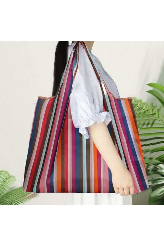 Collapsible Shopping Tote Bag with Reinforced Handles - Large Capacity Foldable Carry Bag for Groceries and Outdoor Use