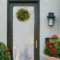 Steadline Colorful Eucalyptus Leaf Wreath with Vibrant Spring Summer Design for Front Door Decor Gate Hanging Decoration Festive Party Accent