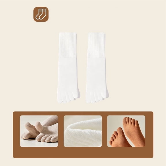 Steadline Cotton Five-Toe Socks - Seamless Toe Separator Design with Odor Control Technology, Breathable Mid-Calf Socks for Women Men Anti-Friction Athletic and Daily Wear