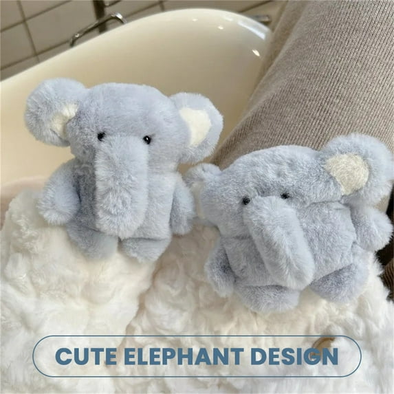 Steadline Cute Plush Elephants Protective Case for Airpods 1/2,Airpods pro/pro 2,Airpods 3/4