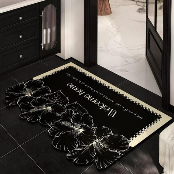 Steadline Diatomite Bath Mat Super Absorbent Quick Drying Floor Mat,Soft Polyester Bathroom Rug for Shower Tub Entryway,Non Slip Water Absorbing Pad for Modern Household Essentials and Space Decor