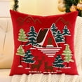 thumbnail image 1 of Steadline Embroidered Flannel Christmas Pillow Cover - Elegant Holiday Decor for Sofa and Bed - Festive Seasonal Home Textile with Snowflake and Tree Design, 1 of 6