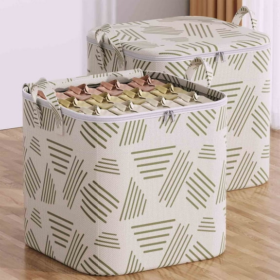 Steadline Extra Large Clothes Storage Bag Seasonal Blanket Organizer With Double Zipper Portable Foldable Closet Organizer For Bedding Winter Gear Home Organization