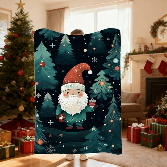 Steadline Festive Christmas Blanket - 100x75cm Soft Polyester Throw with Holiday Gift Box Pattern for Sofa Bed Couch Decor Winter Warmth Seasonal Home Decoration